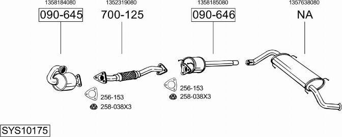 Bosal SYS10175 - Система выпуска ОГ avtokuzovplus.com.ua