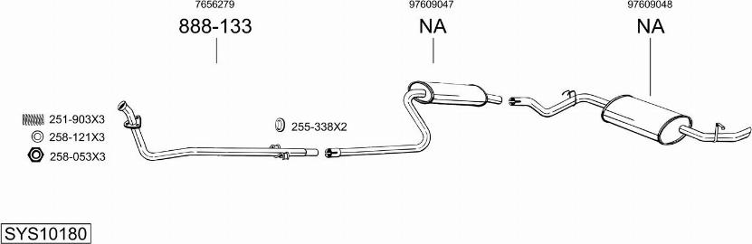 Bosal SYS10180 - Система випуску ОГ autocars.com.ua