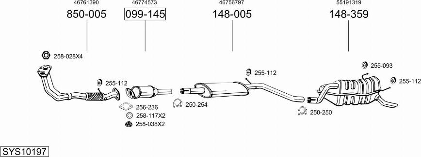 Bosal SYS10197 - Система выпуска ОГ avtokuzovplus.com.ua