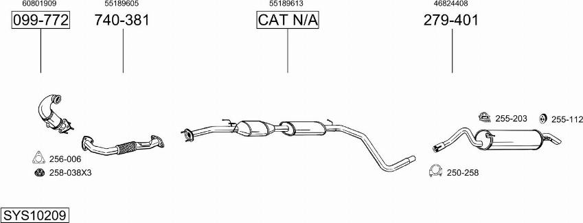 Bosal SYS10209 - Система випуску ОГ autocars.com.ua