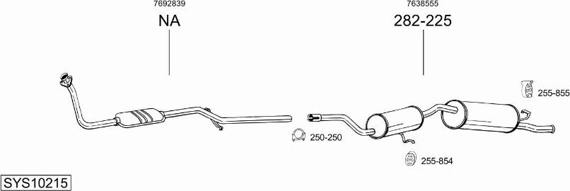 Bosal SYS10215 - Система випуску ОГ autocars.com.ua