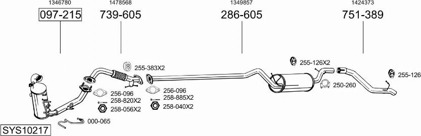 Bosal SYS10217 - Система випуску ОГ autocars.com.ua