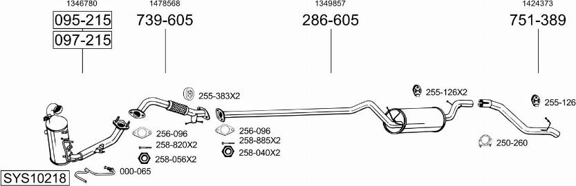 Bosal SYS10218 - Система випуску ОГ autocars.com.ua