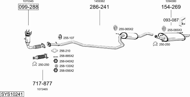 Bosal SYS10241 - Система випуску ОГ autocars.com.ua