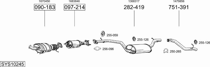 Bosal SYS10245 - Система випуску ОГ autocars.com.ua