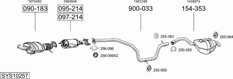 Bosal SYS10257 - Система випуску ОГ autocars.com.ua