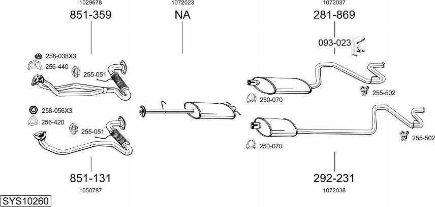 Bosal SYS10260 - Система випуску ОГ autocars.com.ua