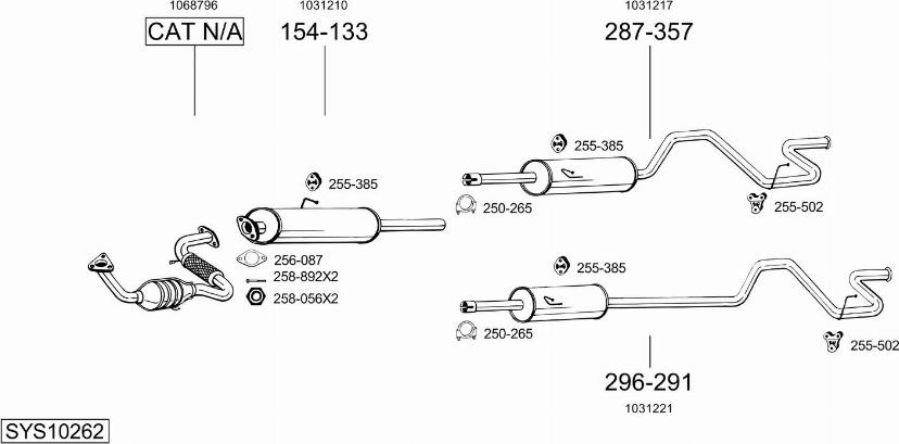 Bosal SYS10262 - Система випуску ОГ autocars.com.ua