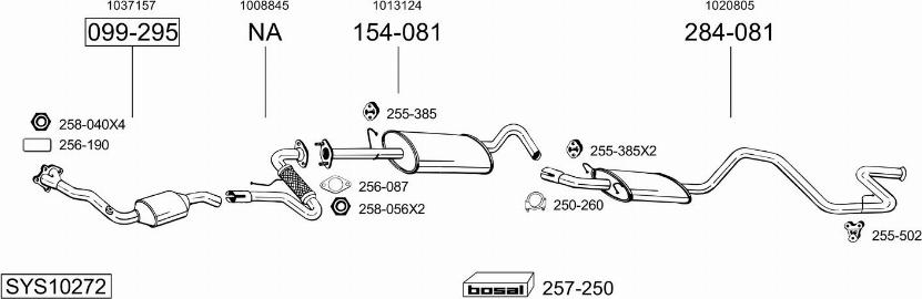 Bosal SYS10272 - Система випуску ОГ autocars.com.ua