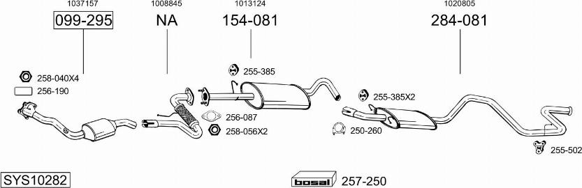 Bosal SYS10282 - Система випуску ОГ autocars.com.ua