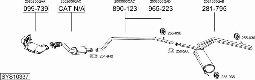 Bosal SYS10337 - Система випуску ОГ autocars.com.ua