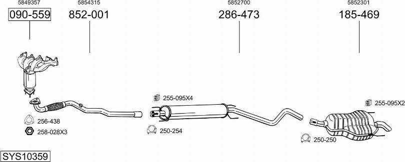 Bosal SYS10359 - Система выпуска ОГ avtokuzovplus.com.ua