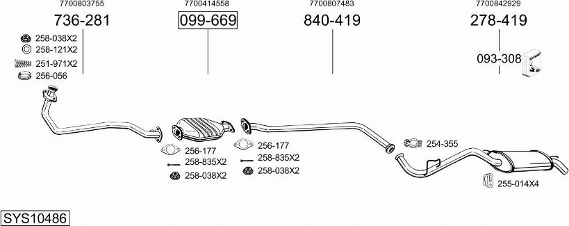 Bosal SYS10486 - Система випуску ОГ autocars.com.ua