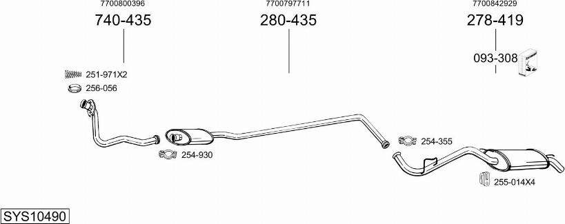 Bosal SYS10490 - Система випуску ОГ autocars.com.ua