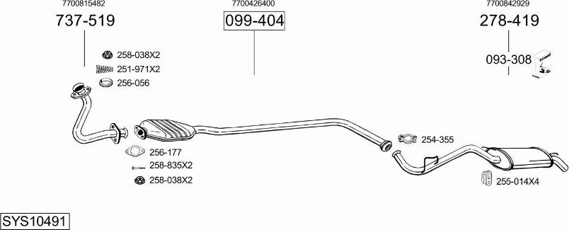 Bosal SYS10491 - Система випуску ОГ autocars.com.ua