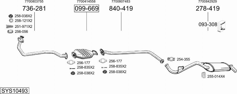 Bosal SYS10493 - Система випуску ОГ autocars.com.ua