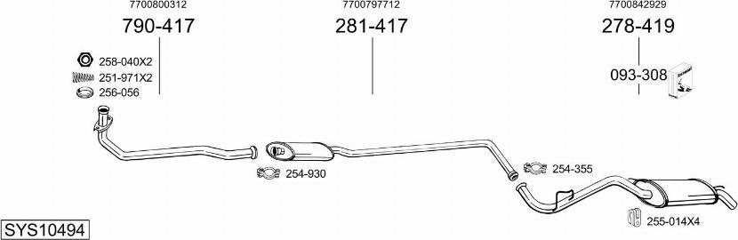 Bosal SYS10494 - Система випуску ОГ autocars.com.ua