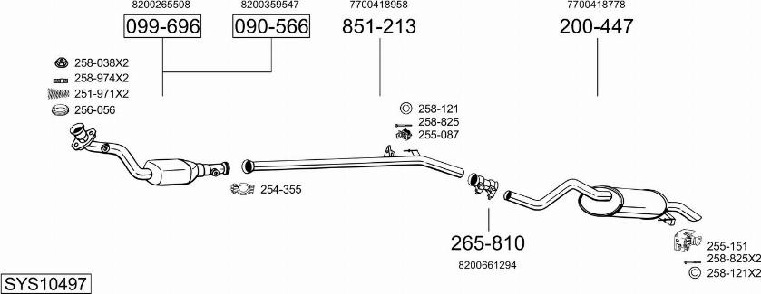Bosal SYS10497 - Система випуску ОГ autocars.com.ua