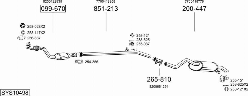 Bosal SYS10498 - Система випуску ОГ autocars.com.ua