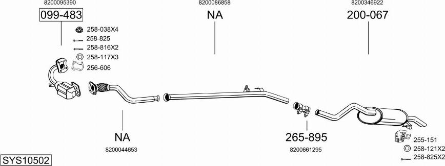 Bosal SYS10502 - Система випуску ОГ autocars.com.ua