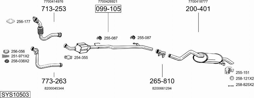 Bosal SYS10503 - Система випуску ОГ autocars.com.ua