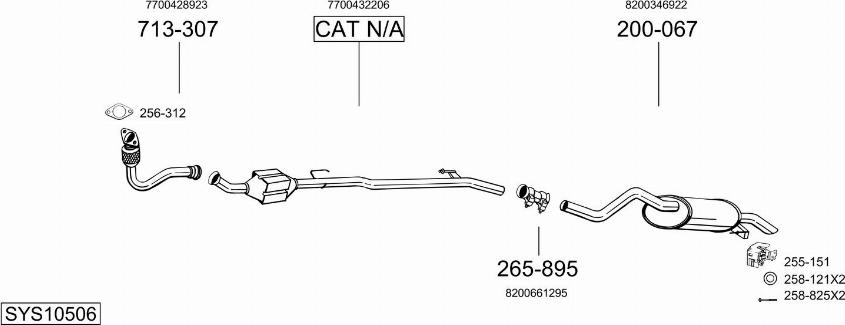 Bosal SYS10506 - Система випуску ОГ autocars.com.ua