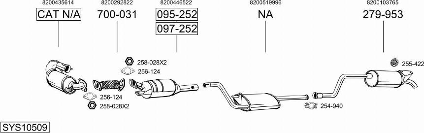 Bosal SYS10509 - Система випуску ОГ autocars.com.ua