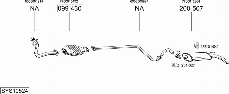 Bosal SYS10524 - Система випуску ОГ autocars.com.ua