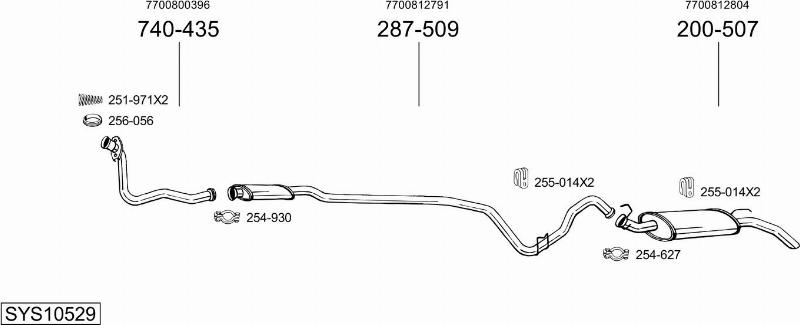 Bosal SYS10529 - Система випуску ОГ autocars.com.ua