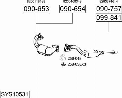 Bosal SYS10531 - Система випуску ОГ autocars.com.ua