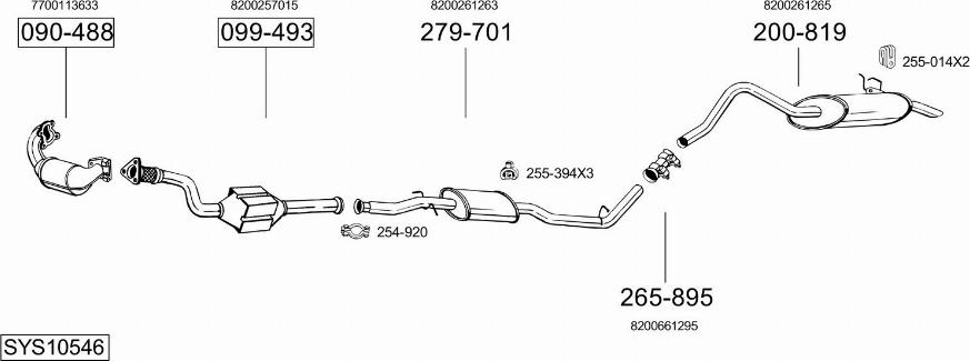 Bosal SYS10546 - Система выпуска ОГ avtokuzovplus.com.ua