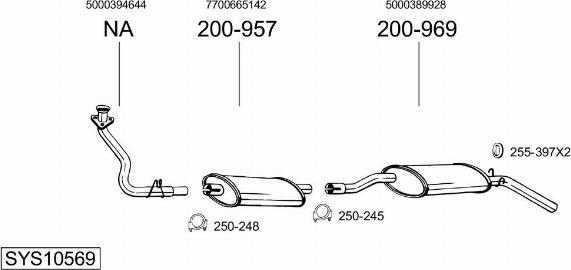 Bosal SYS10569 - Система випуску ОГ autocars.com.ua
