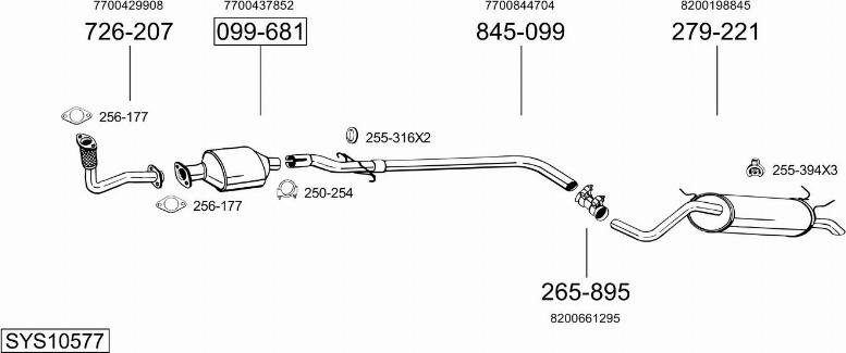 Bosal SYS10577 - Система випуску ОГ autocars.com.ua