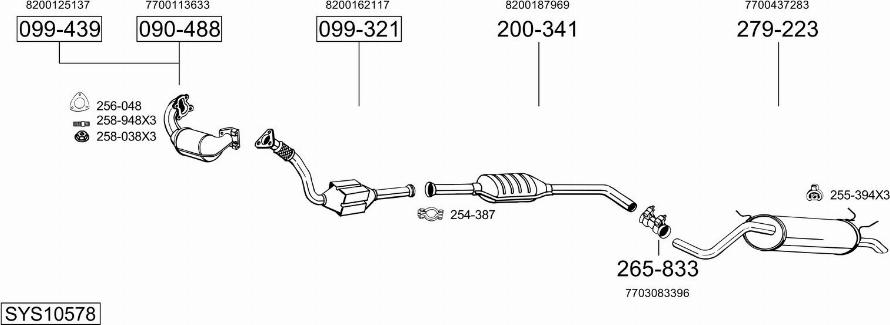 Bosal SYS10578 - Система випуску ОГ autocars.com.ua