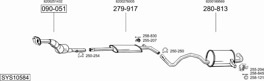 Bosal SYS10584 - Система випуску ОГ autocars.com.ua