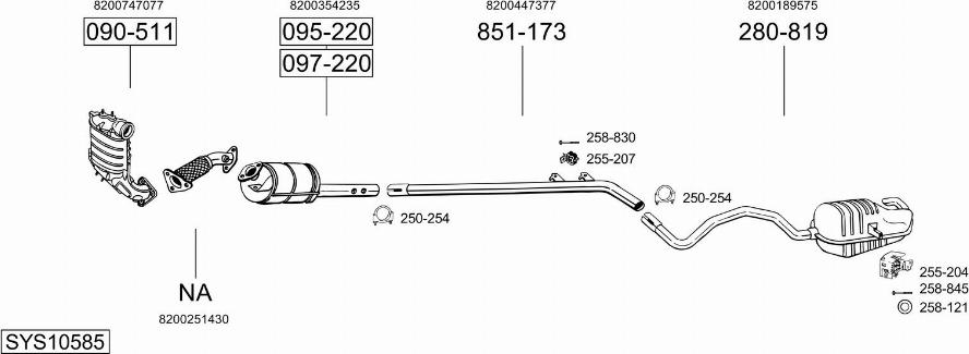 Bosal SYS10585 - Система випуску ОГ autocars.com.ua