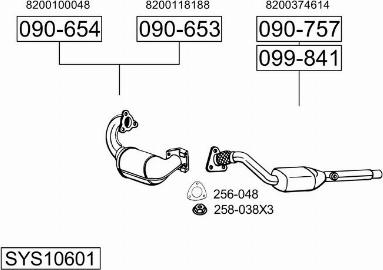 Bosal SYS10601 - Система випуску ОГ autocars.com.ua