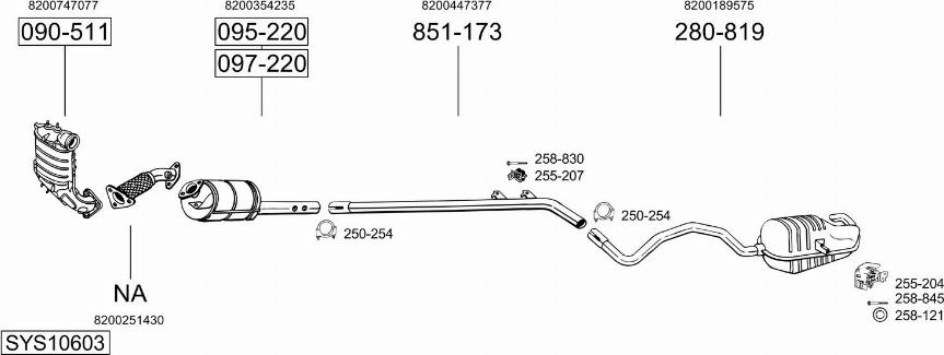 Bosal SYS10603 - Система випуску ОГ autocars.com.ua