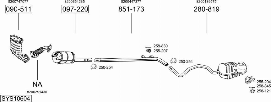 Bosal SYS10604 - Система випуску ОГ autocars.com.ua