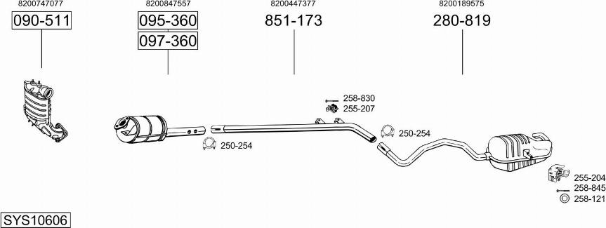 Bosal SYS10606 - Система випуску ОГ autocars.com.ua