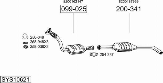 Bosal SYS10621 - Система випуску ОГ autocars.com.ua