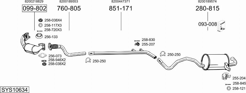 Bosal SYS10634 - Система випуску ОГ autocars.com.ua