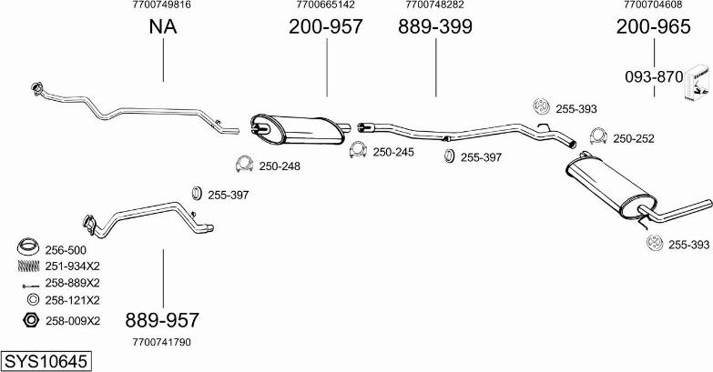 Bosal SYS10645 - Система випуску ОГ autocars.com.ua