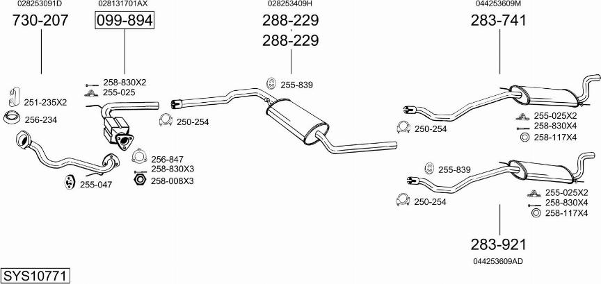 Bosal SYS10771 - Система випуску ОГ autocars.com.ua