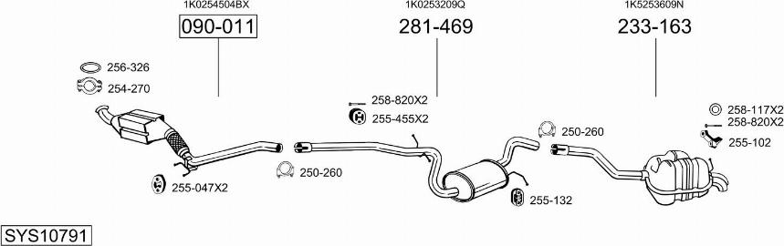 Bosal SYS10791 - Система випуску ОГ autocars.com.ua