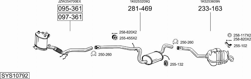 Bosal SYS10792 - Система випуску ОГ autocars.com.ua