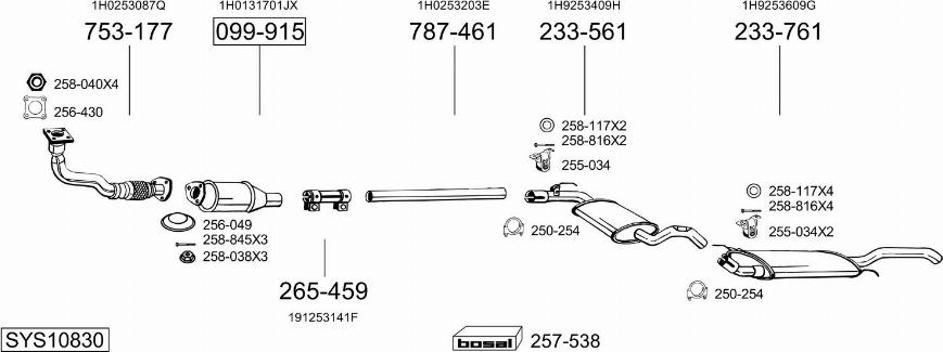 Bosal SYS10830 - Система випуску ОГ autocars.com.ua