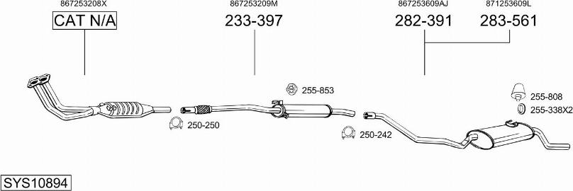 Bosal SYS10894 - Система випуску ОГ autocars.com.ua