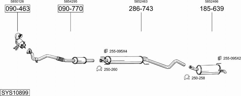 Bosal SYS10899 - Система выпуска ОГ avtokuzovplus.com.ua