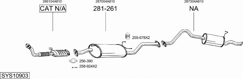 Bosal SYS10903 - Система випуску ОГ autocars.com.ua